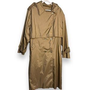 R.Z.R. Weatherwise Trench Coat Women's XL Golden Brown Belted VTG Pockets Grunge